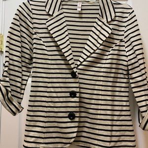 Soft Cream and black striped blazer